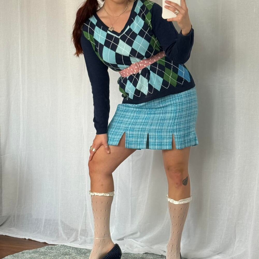 ౨ৎ Liz Claiborne argyle v-neck sweater ⋆౨ৎ - Picture 2 of 5